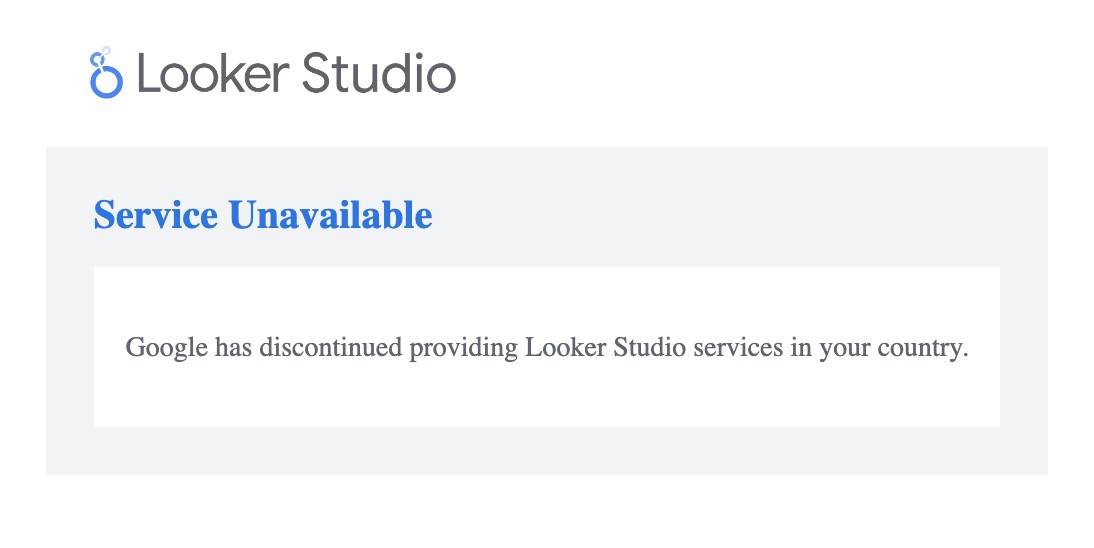 Google отключил Looker Studio для россиян